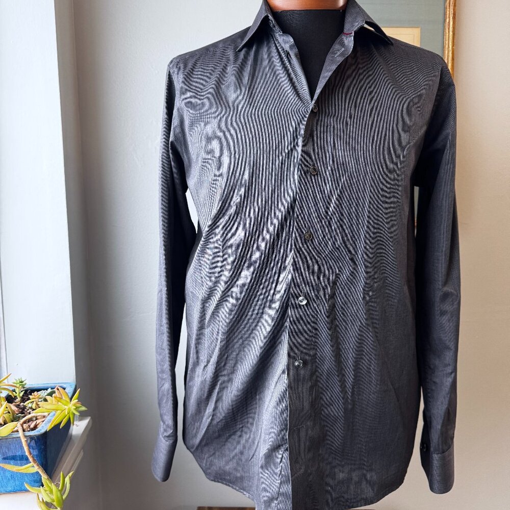 Eton Gray Dress Shirt Contemporary Fit sz 39